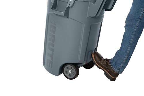 32 Gal Gray Vented Wheeled Trash Container W600348