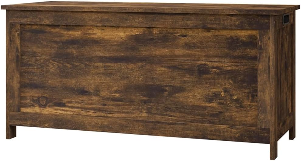 Large Wooden Storage Chest Trunk with Lid, Brown Y94751
