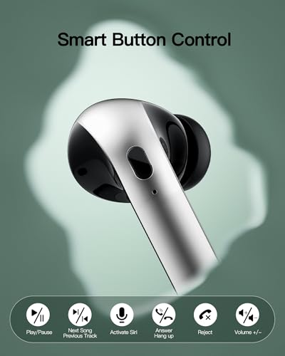 Wireless Earbuds Bluetooth 5.3 In-ear with Wireless Charging Case LED Power Display J3656