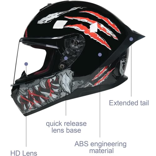 Full Face Motorcycle Helmet with HD Visor D91333