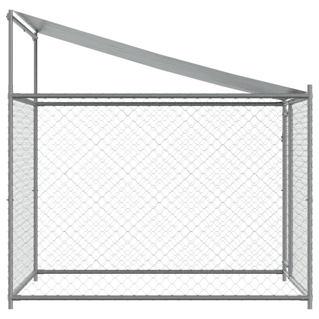 Gray Galvanized Steel Dog Cage 6.6'x6.6'x6.6' X89668