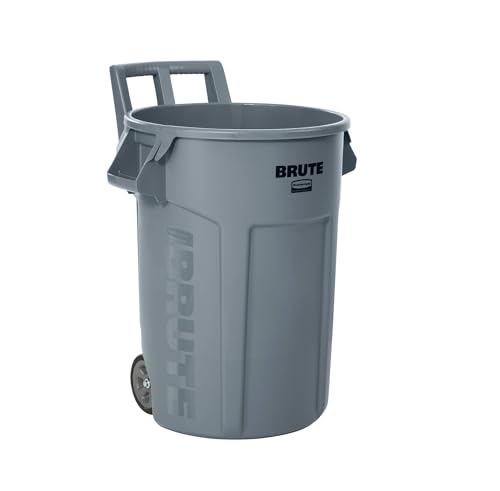 32 Gal Gray Vented Wheeled Trash Container W600348