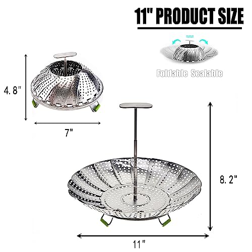 Expandable Steel Vegetable Steamer Basket (5.5"-9") L201