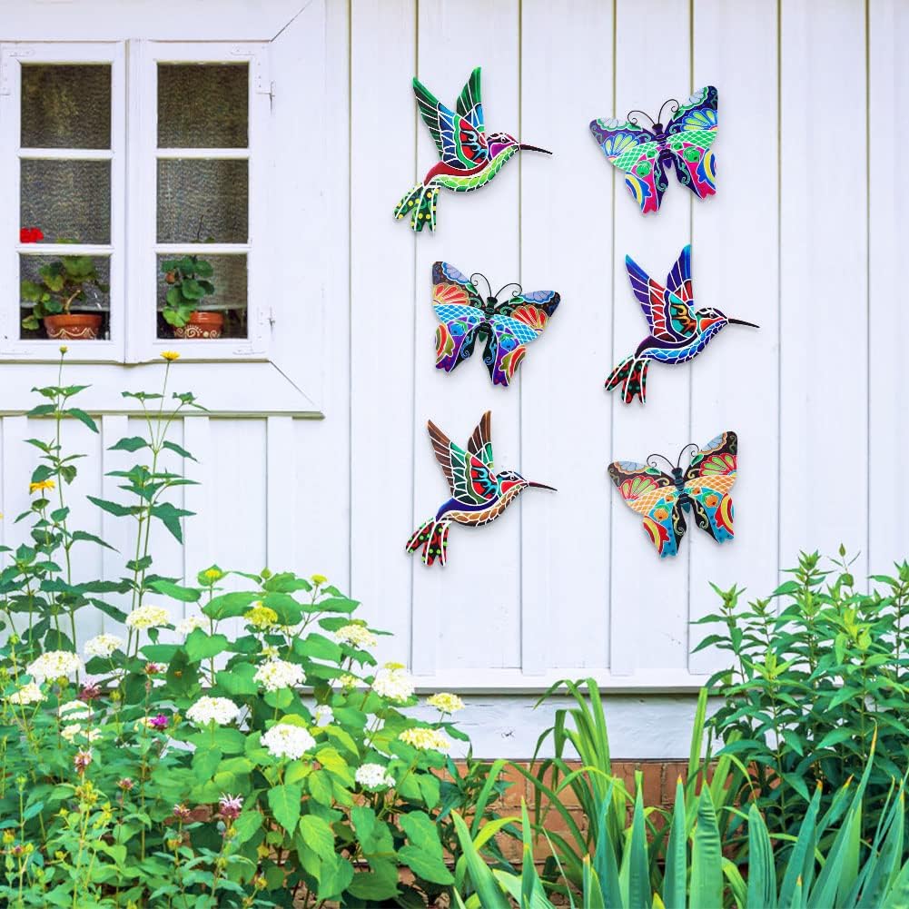 Metal Hummingbird and Butterfly Wall Decor L4774