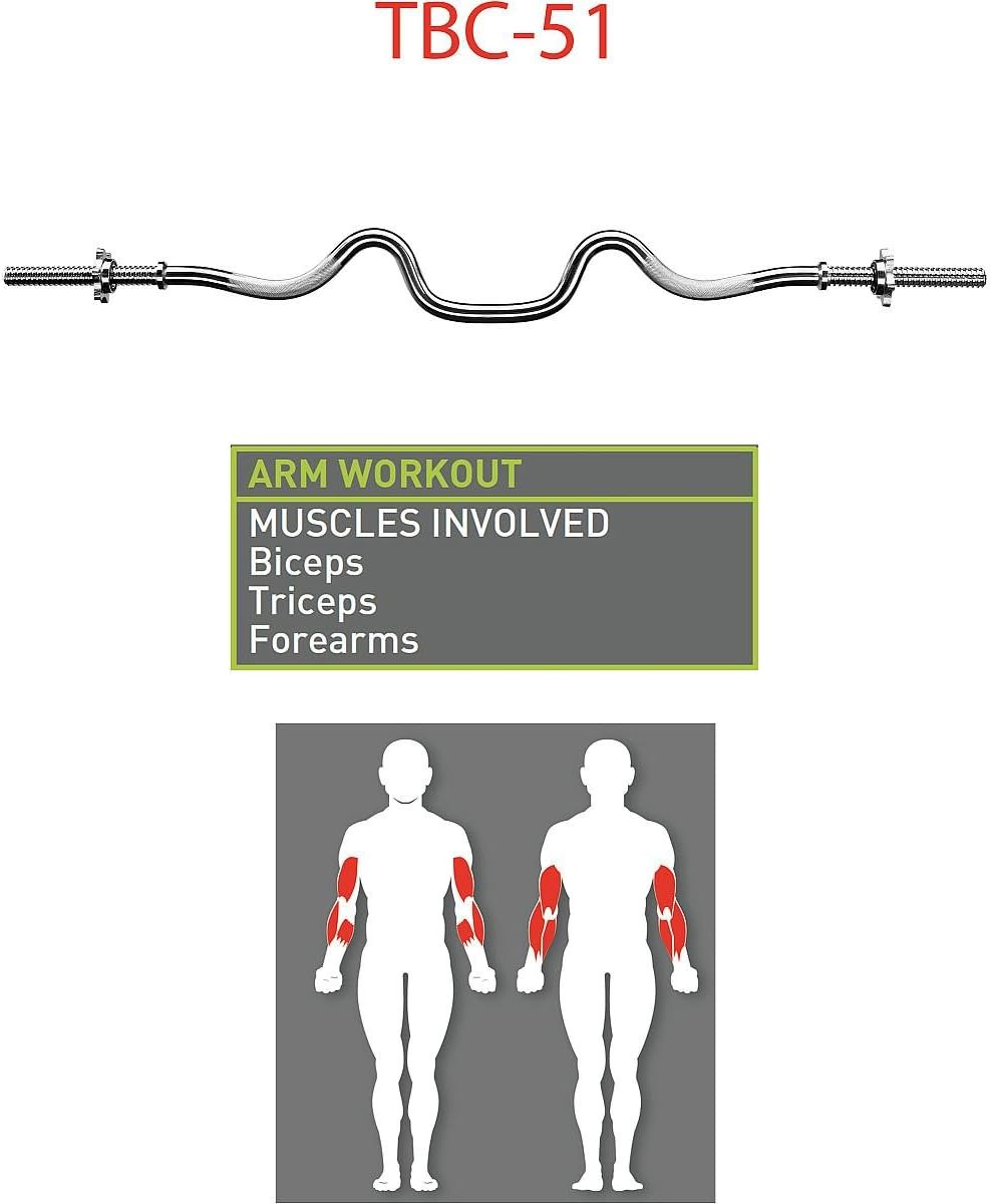 Triceps and Biceps Combo Curl Bar for 1-inch Weight Plates Z5127