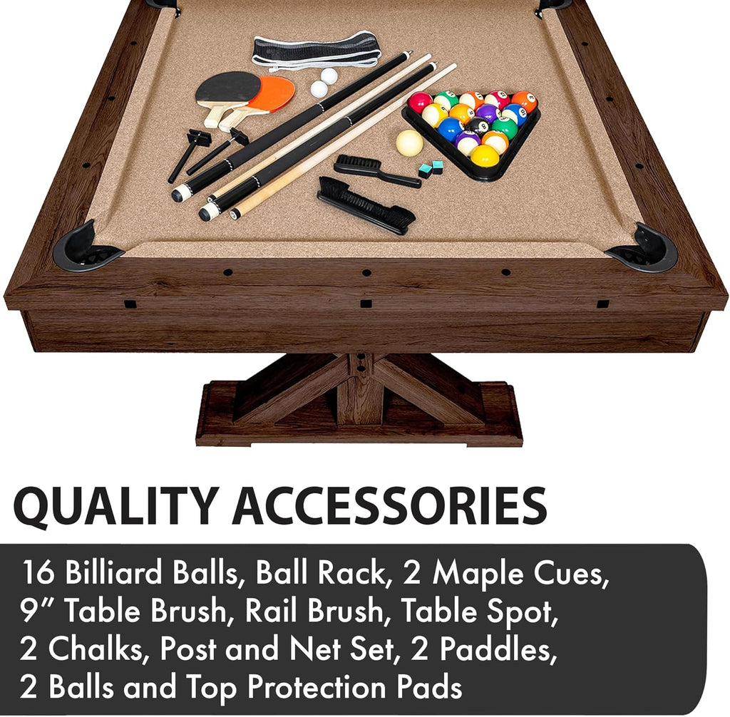 3 in 1 Multi Game Pool Table with Dining Top K602844