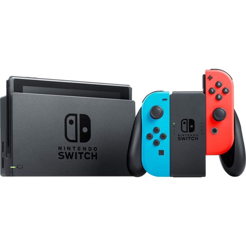 32 GB Console with Neon Blue & Red Joy-Con Bundle with Mario Kart 8 Deluxe + Super Mario Party + Super Mario Maker 2 + Minecraft B1721