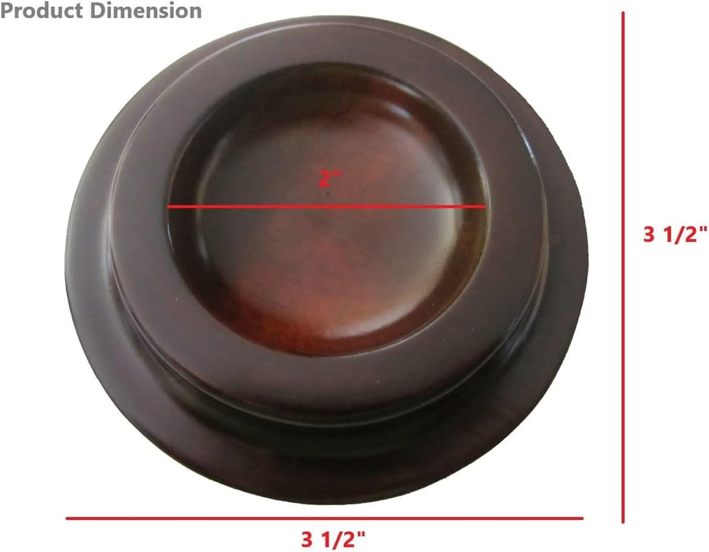 Walnut Piano Caster Cups (Set of 4) O700