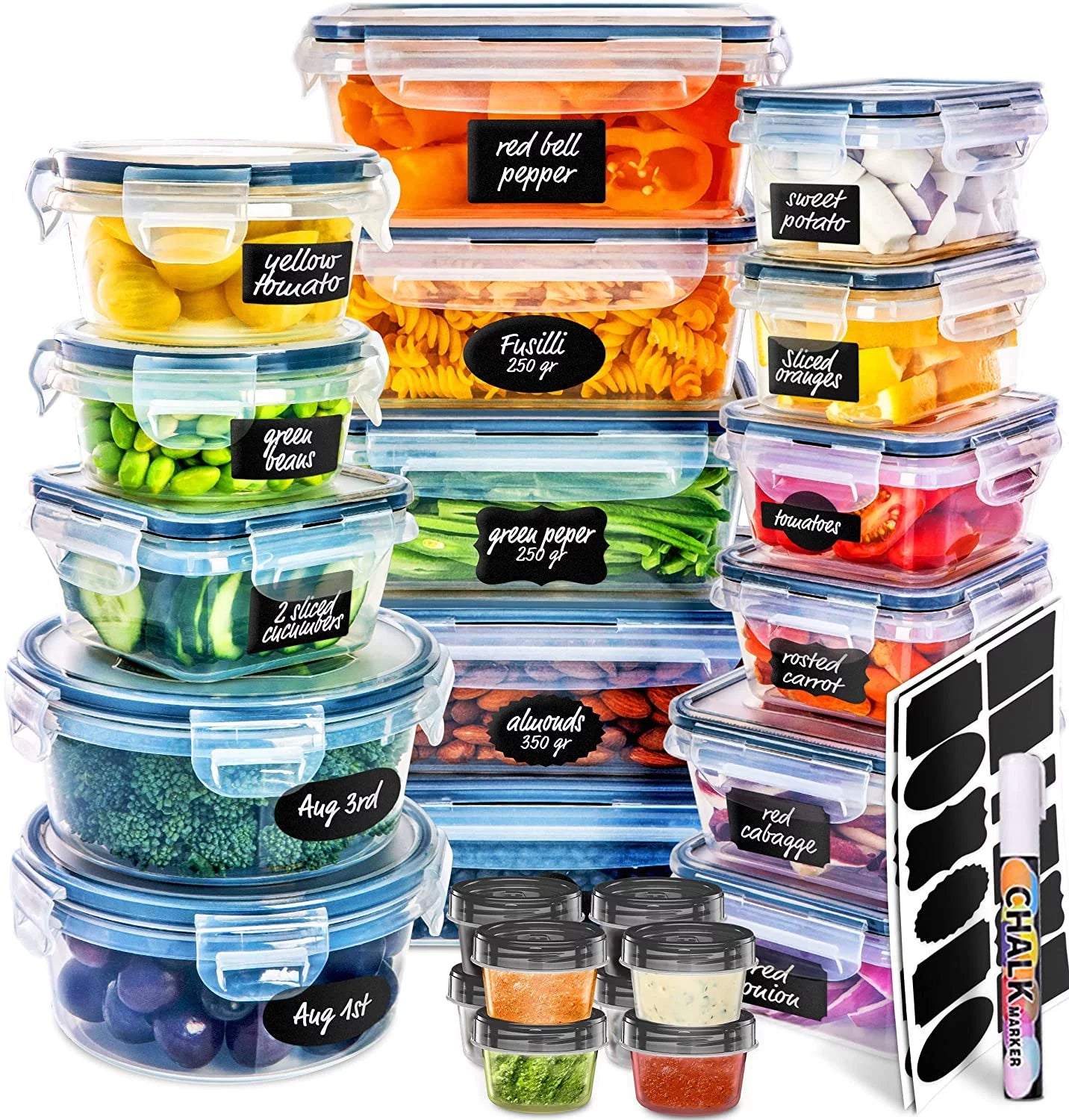 50 Pcs Airtight Food Storage Container Set with Lids N7711