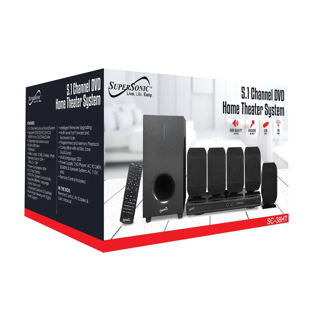 5.1 Channel DVD Home Theater System W810315
