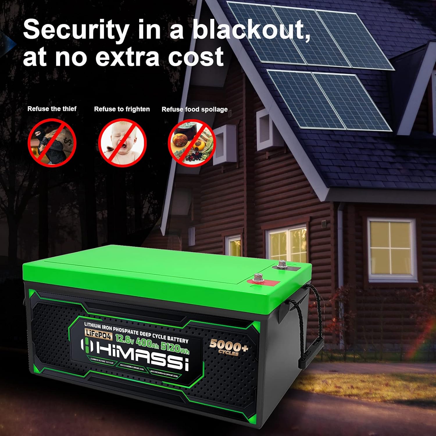 12V 400Ah Lithium Battery with 250A BMS B449001