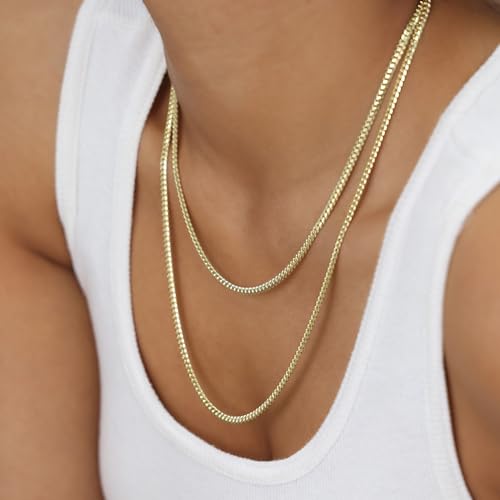 14k Yellow Gold Solid Miami Cuban Link Chain Necklace E348015