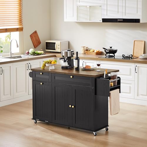 60" Kitchen Island with Power Outlet & Drop Leaf S623889