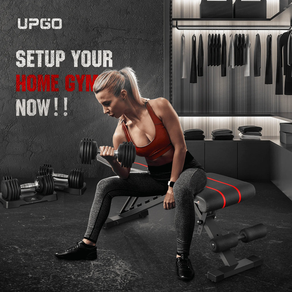 Adjustable Weight Bench with 660lbs Weight Capacity Foldable Gym Bench T389079