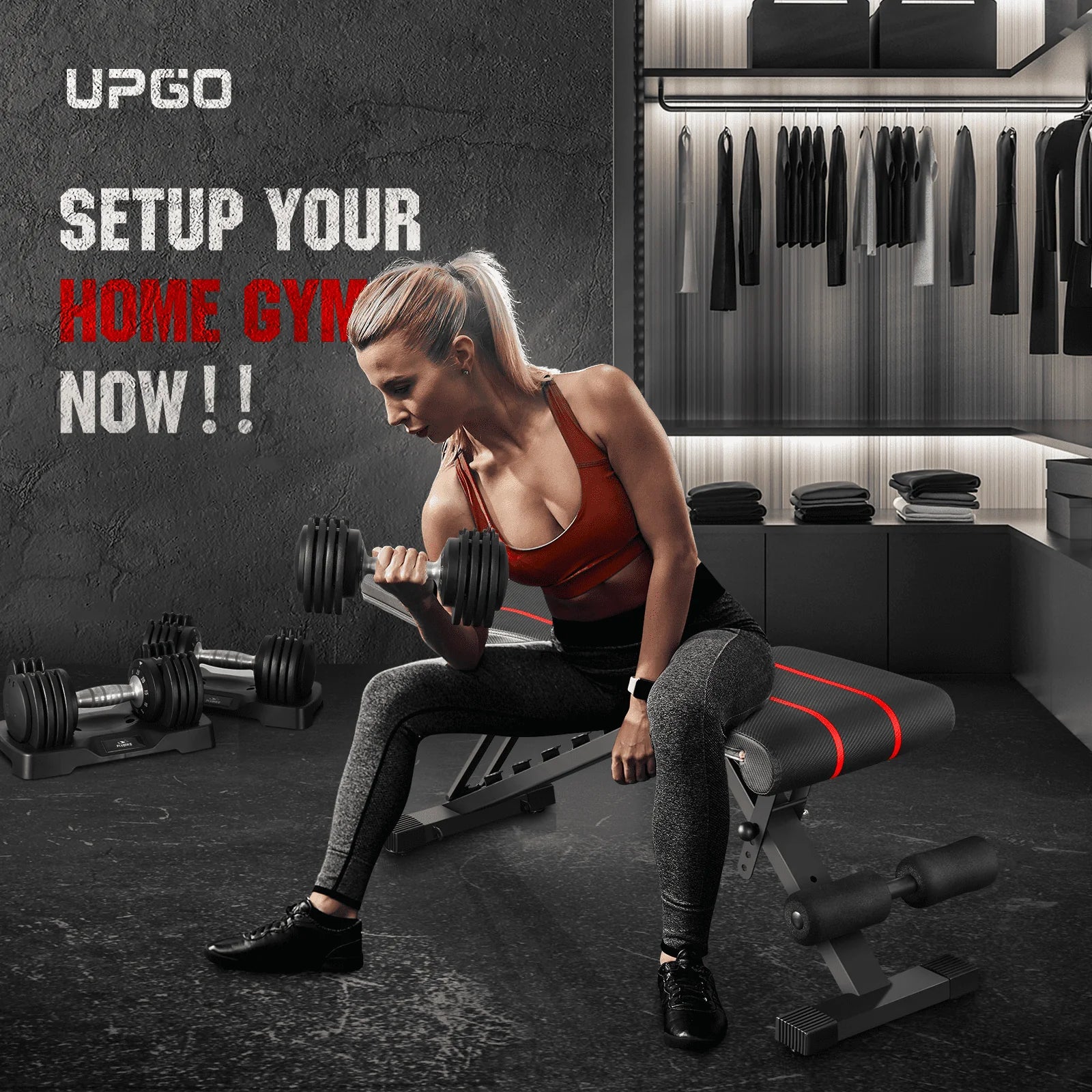 Adjustable Weight Bench with 660lbs Weight Capacity Foldable Gym Bench T389079