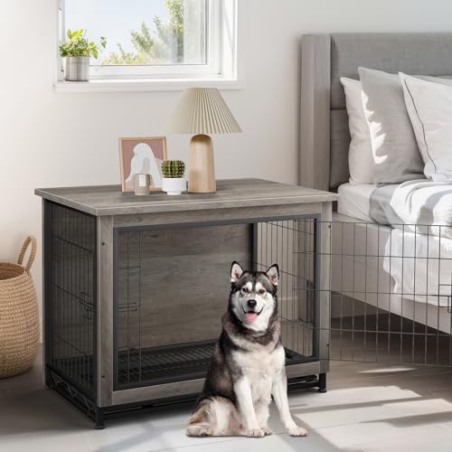 Grey Wooden Dog Kennel Table E80556