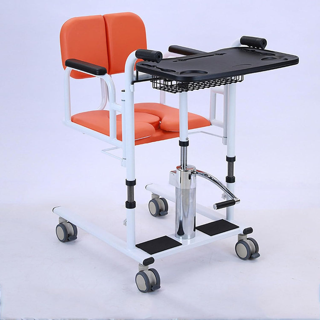 Hydraulic Patient Lift Transfer Chair with Toilet and Tray Table J4197