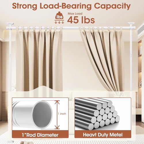 Black Heavy Duty Adjustable Freestanding Tension Curtain Room Divider V274896
