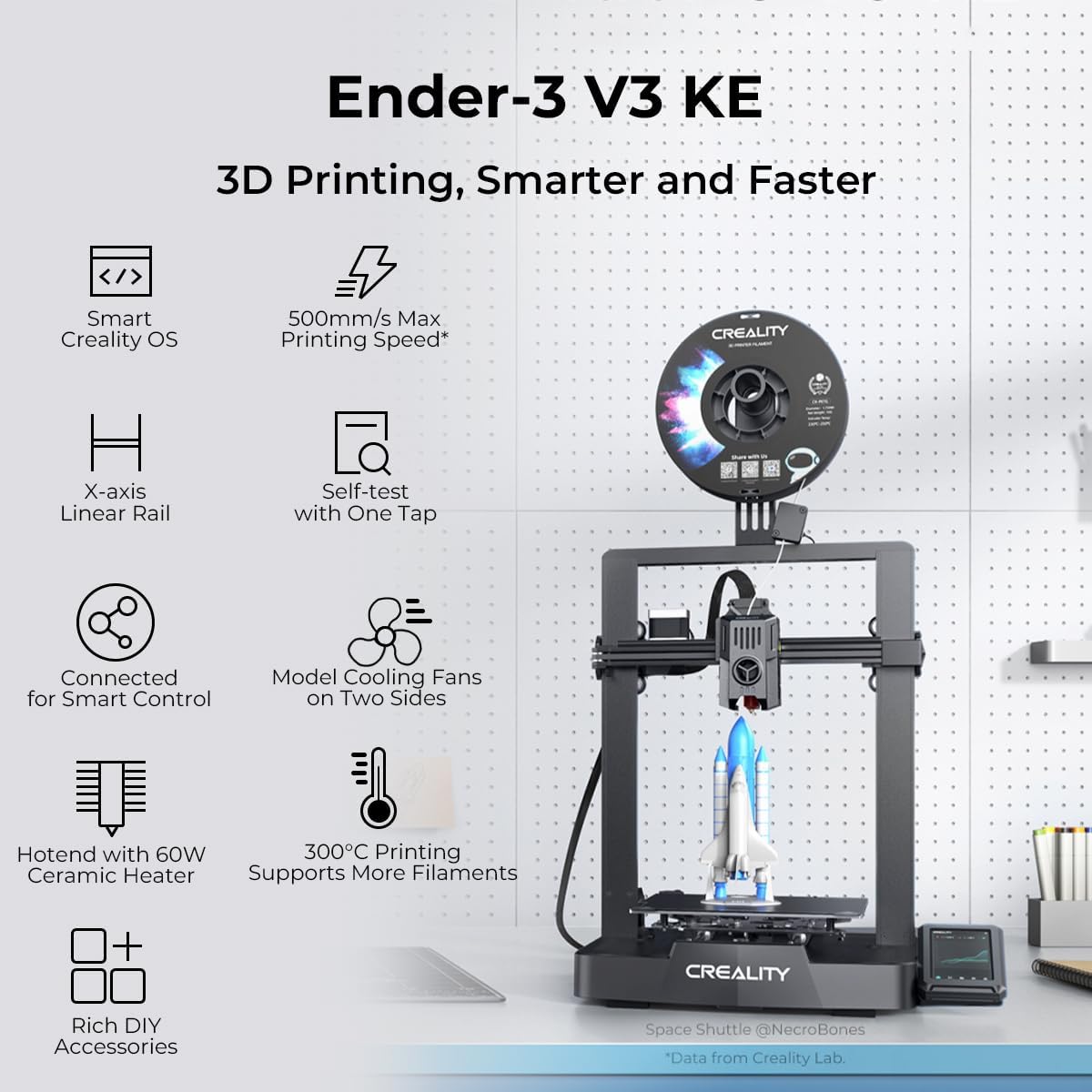 3D Printer with 500mm/s Printing Speed Print Size 8.66 * 8.66 * 9.44 Inch Y323