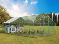 Metal Chicken Coop Galvanized Steel Walk-in Poultry Cage E645