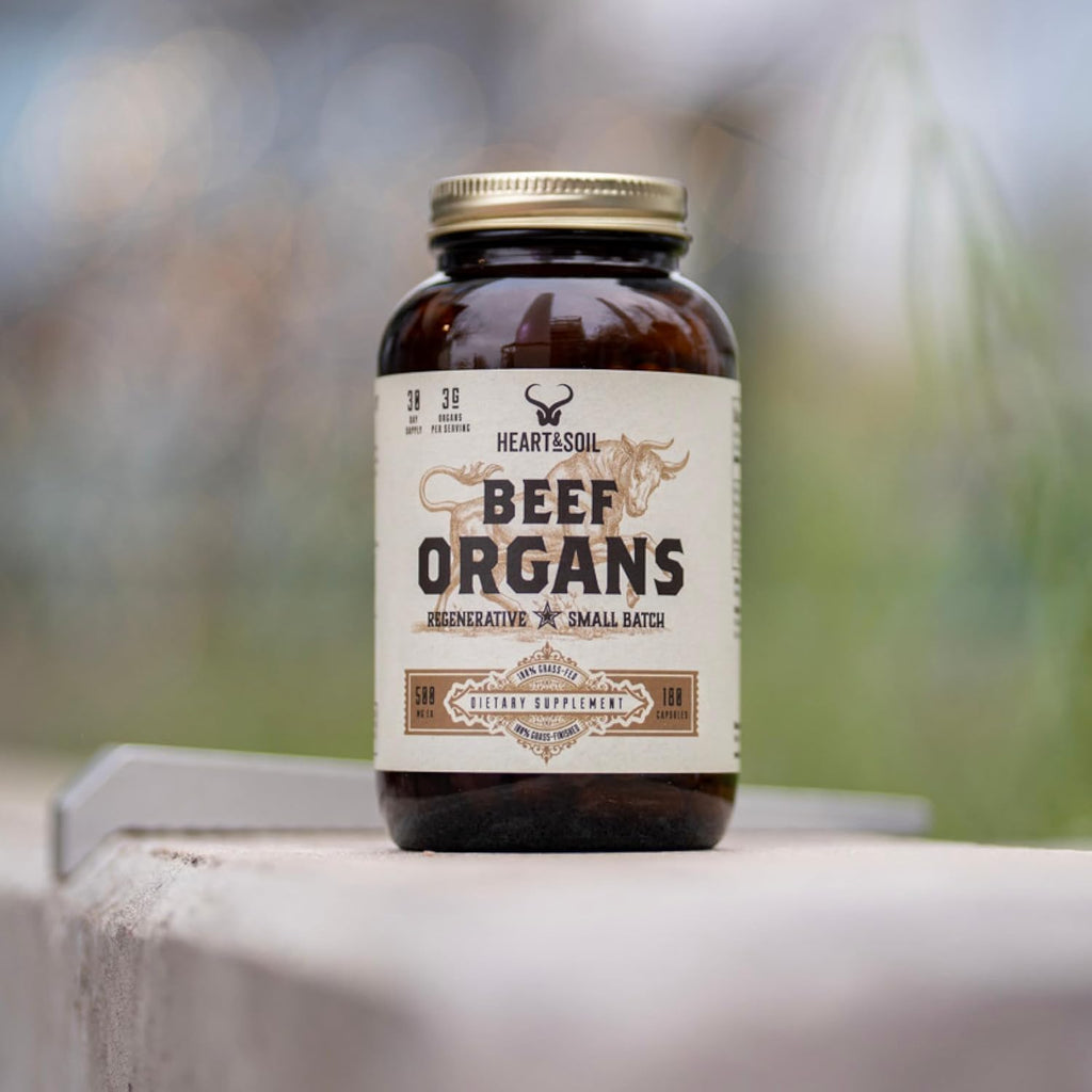 Beef Organs Complex Grass Fed Liver Heart Kidney Pancreas Spleen 180 Capsules I128