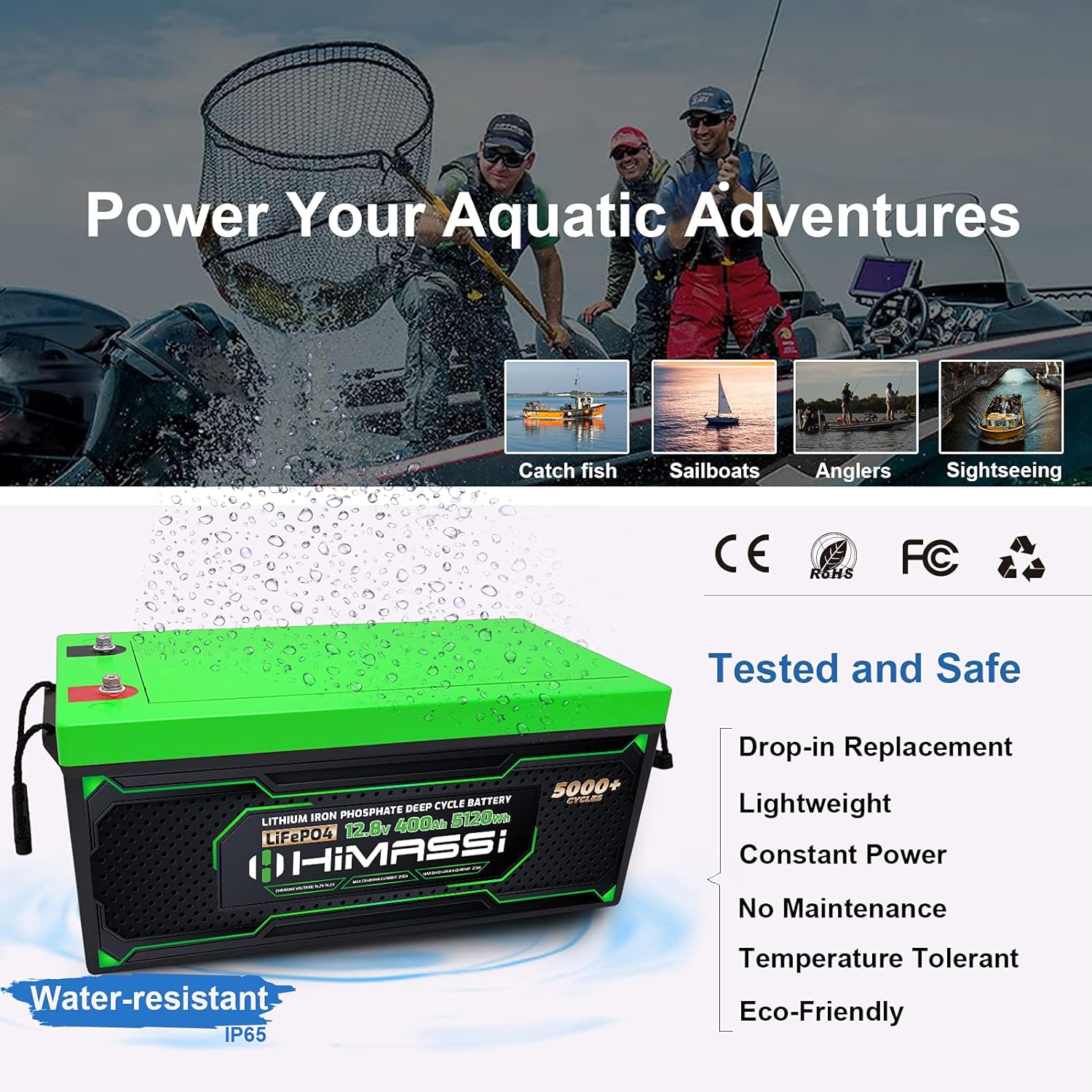 12V 400Ah Lithium Battery with 250A BMS B449001