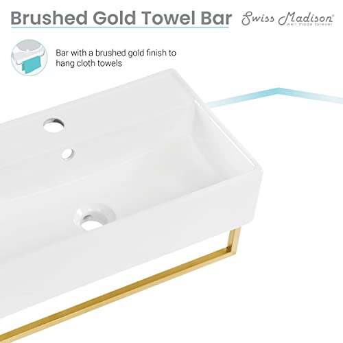 22" Wall-Mount Bathroom Sink with Towel Bar A148