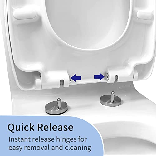 Square White Quick Release Toilet Seat A87383
