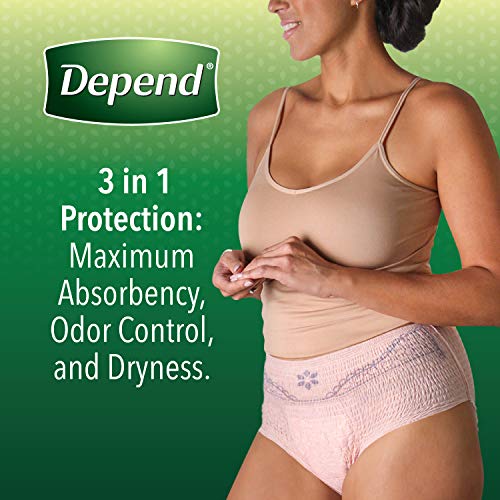Disposable Maximum Absorbency Incontinence Underwear, Large, Blush, 52 Count M841443