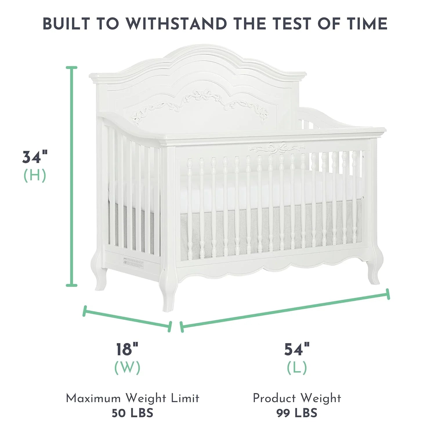 5-in-1 Convertible Crib in Frost X461111