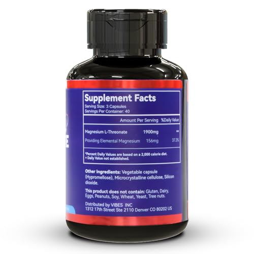 Magnesium L-Threonate Capsules, 1900mg, 120 Veg Capsules P806423