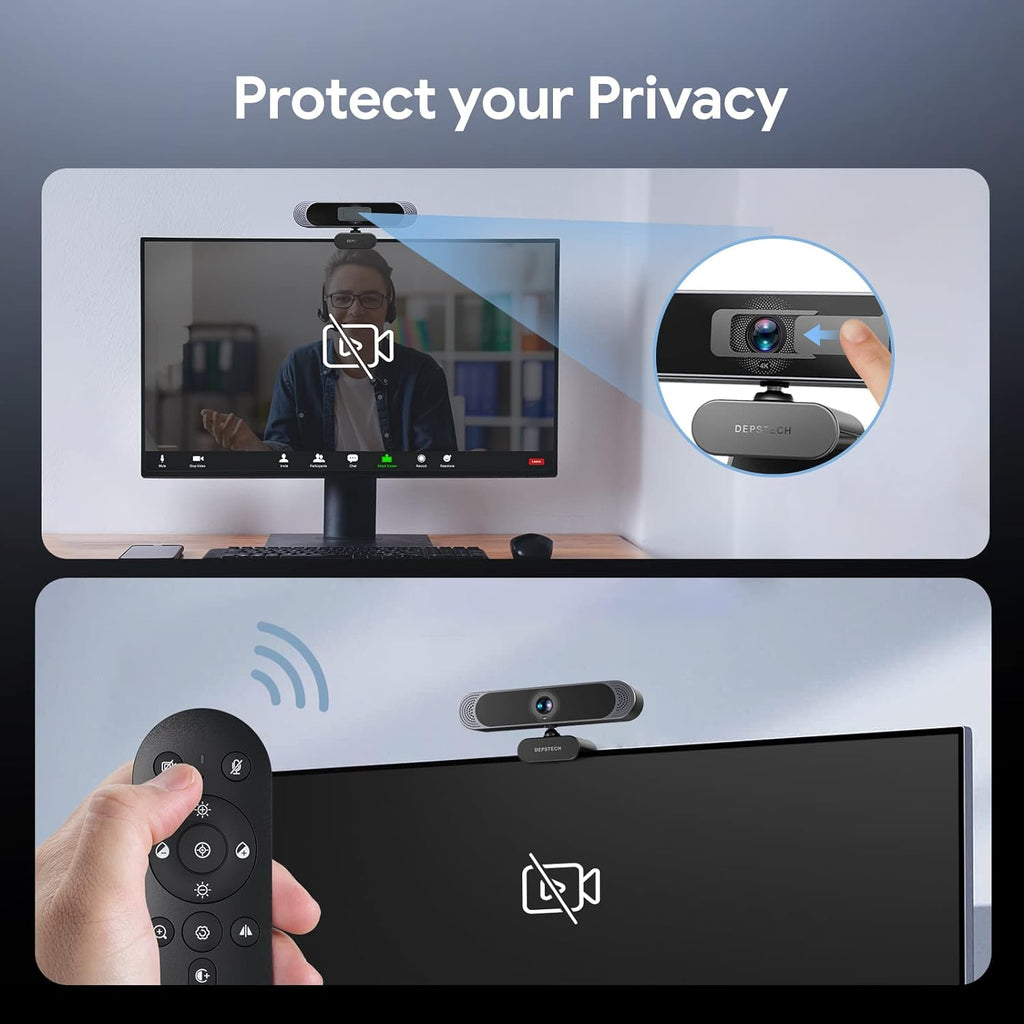 4K Webcam with Sony Sensor, 3X Digital Zoom, Dual Microphones, Auto Focus I8701