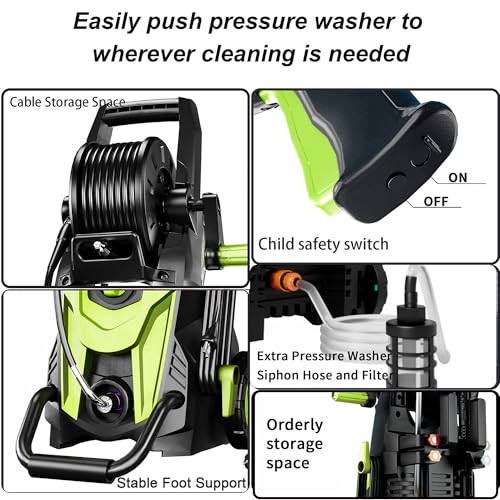 4500 PSI 3.2 GPM Electric Pressure Washer with 4 Quick Connect Nozzles D35022