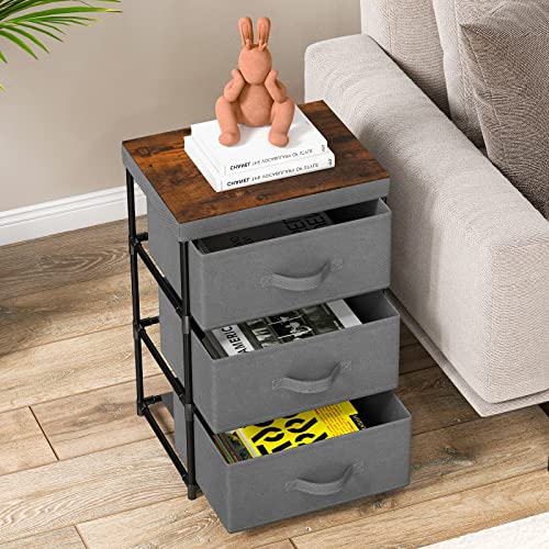 Black Fabric Dresser Set of 2 with 2 Drawers A12136