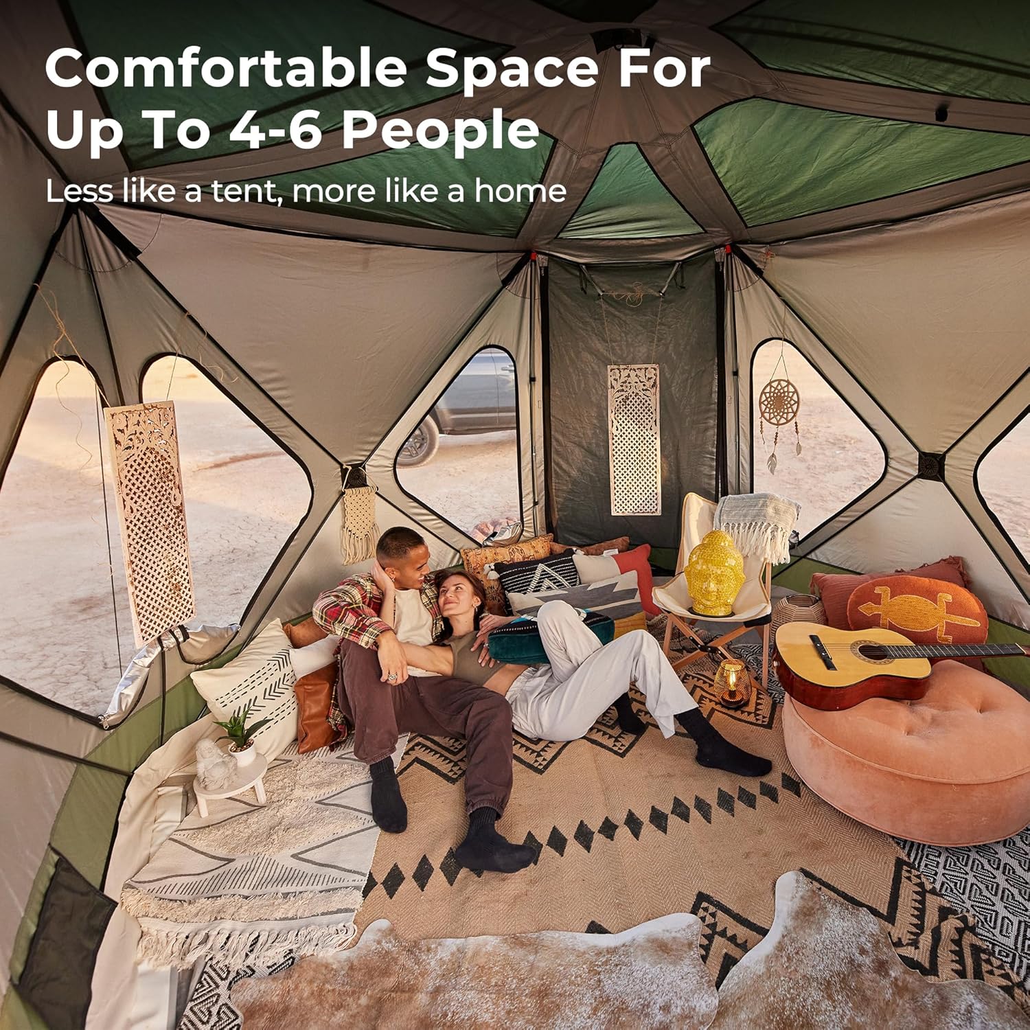 4-6 Person Waterproof Pop Up Hub Tent with Rainfly S6166
