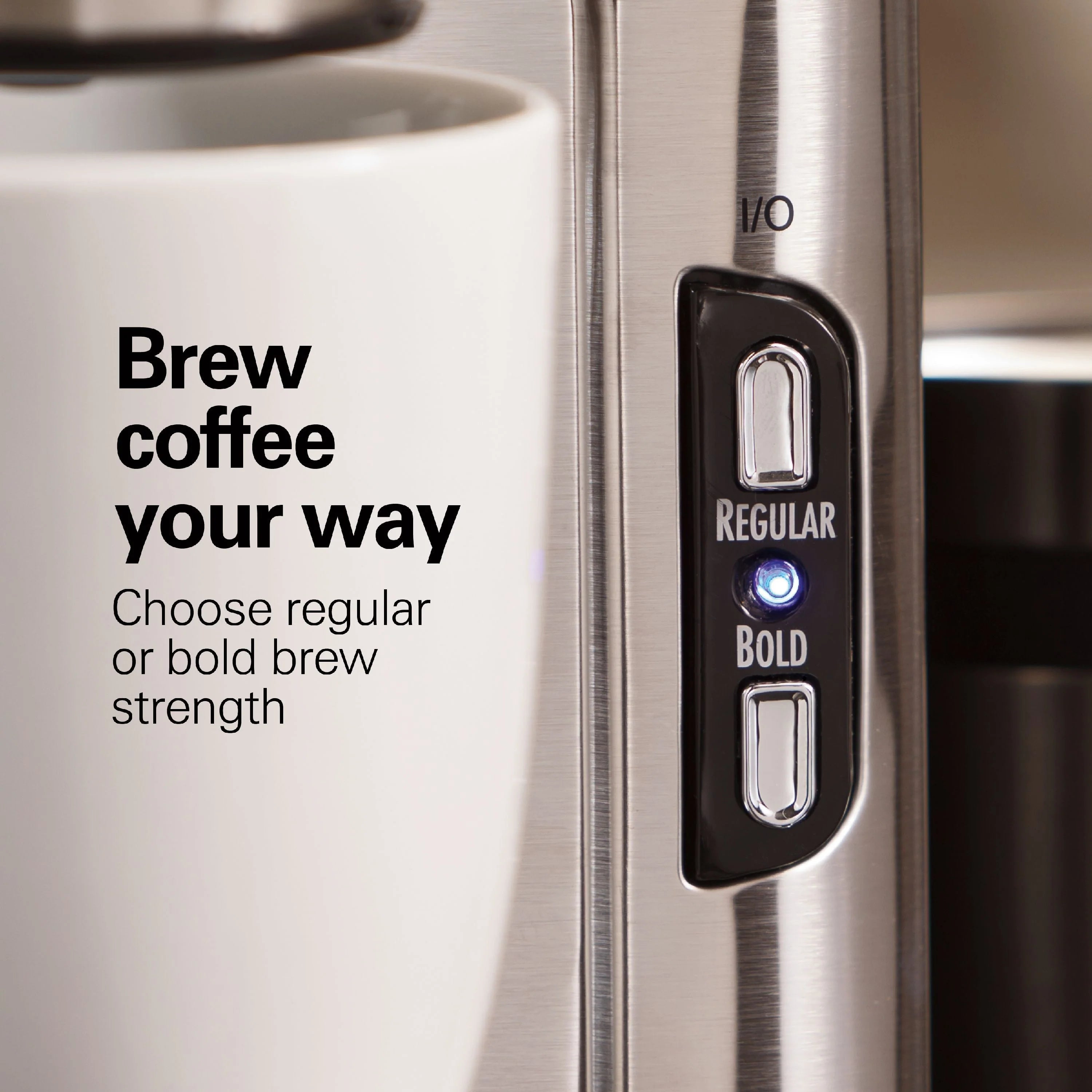 Single-Serve Coffee Maker, 14 oz., Stainless Steel S263146