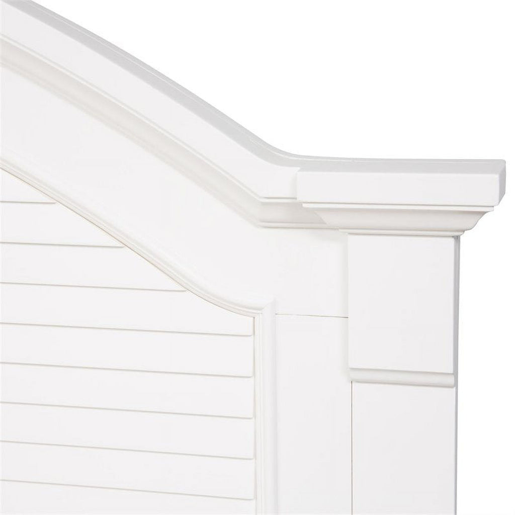 White Wood Queen Panel Headboard S92885