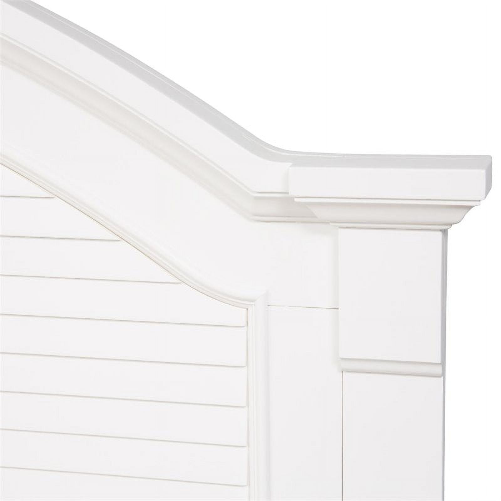 White Wood Queen Panel Headboard S92885