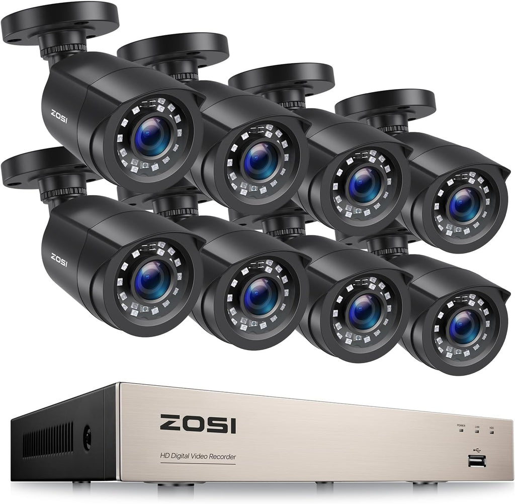8CH 5MP Lite CCTV DVR Security Camera System with 8pcs 1080P Bullet Cameras P393969