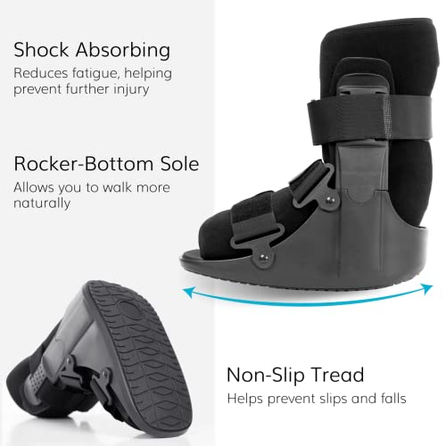 Short Walking Boot for Broken Toe Injuries, Sprained Ankles, Post-Op Support (XS) S64348