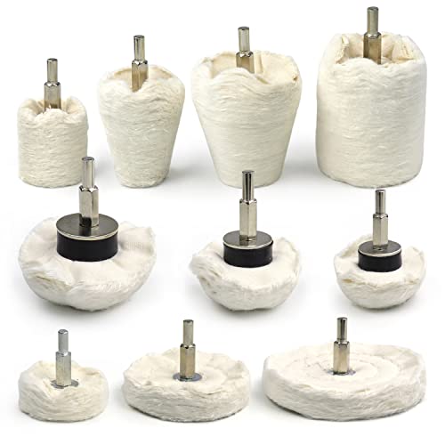 Flannelette Polishing Wheels Mixed Polish Head Kit with 1/4'' Shaft S68527