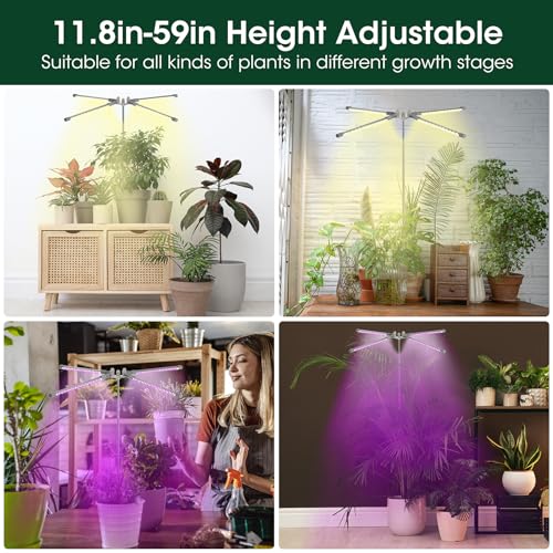 63.8 Inch Full Spectrum Grow Light with 72 LEDs, Auto Timer, Height Adjustable P32803
