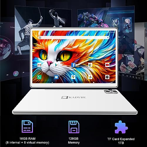128GB ROM 16GB RAM 10.1 Inch Android Tablet with Keyboard L43193