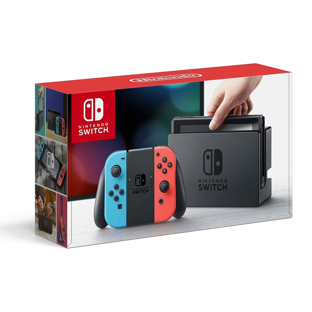 32 GB Console with Neon Blue & Red Joy-Con Bundle with Mario Kart 8 Deluxe + Super Mario Party + Super Mario Maker 2 + Minecraft B1721