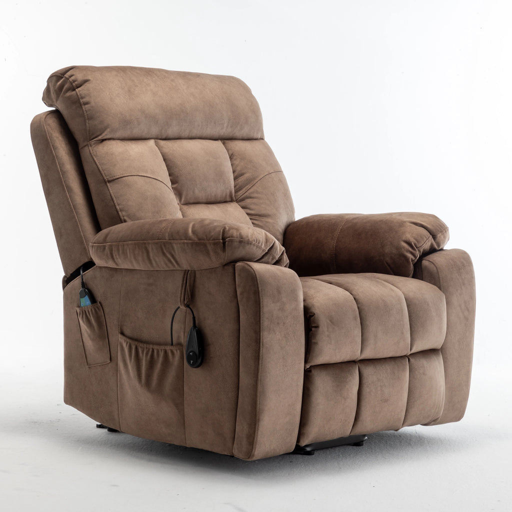 Dark Brown Oversized Electric Lift Recliner Chair with Heat and Massage Z392