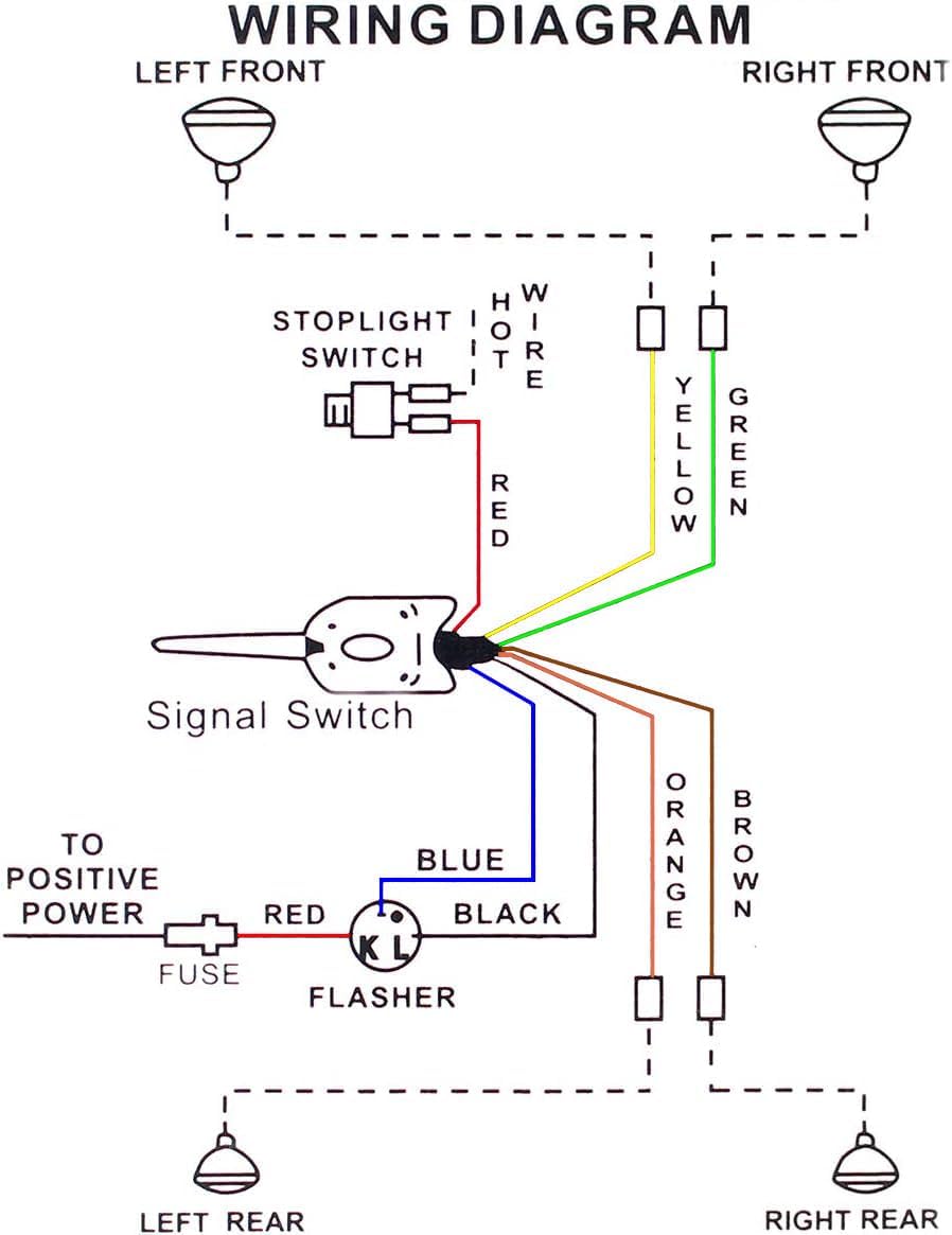 12V Universal Heavy Duty Turn Signal Switch S3839