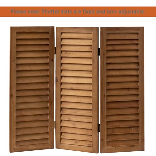 White 3 Panel Wood Folding Room Divider H9239