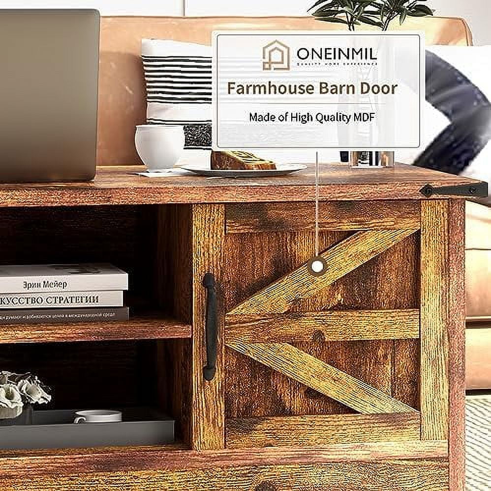 White Wooden Coffee Table with Barn Doors C708