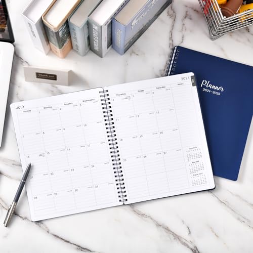 Academic Planner 2024-2025 Weekly and Monthly, 8" x 10", Black, Twin-Wire Binding Z464