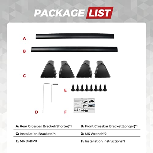 Aluminum Roof Cross Bars for 2020-2023 Ford Explorer with Raised Rails L19369